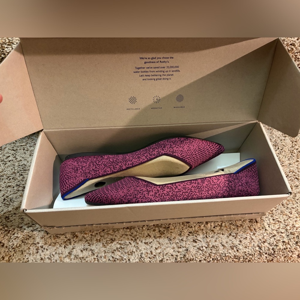 Rothy's The Point Women's Fig Python Flats Size 9… - image 3
